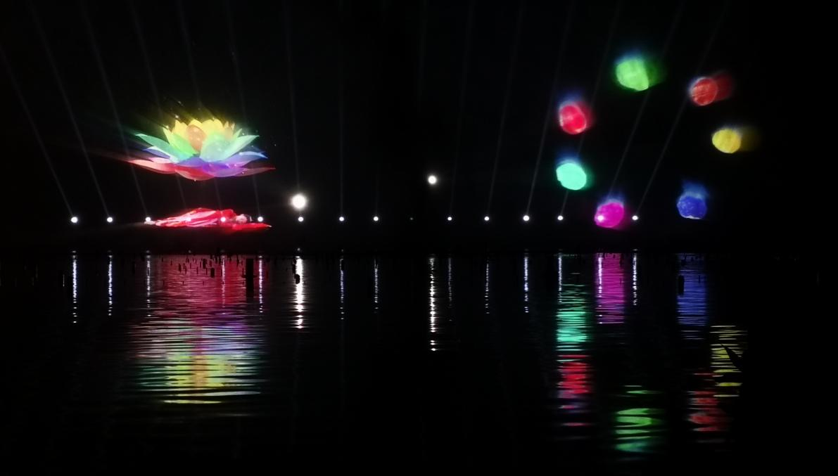由白寶強導(dǎo)演的蓮花湖圣蓮華彩水水舞光影秀在達州蓮花湖上演(圖7)